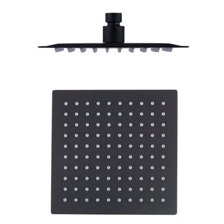 Taran 250mm Matte Black Twin Shower On Rail Top Inlet Square — detail 3
