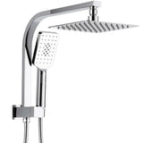 Taran 200mm Chrome Twin Shower Half Rail Top Inlet Square — detail 2