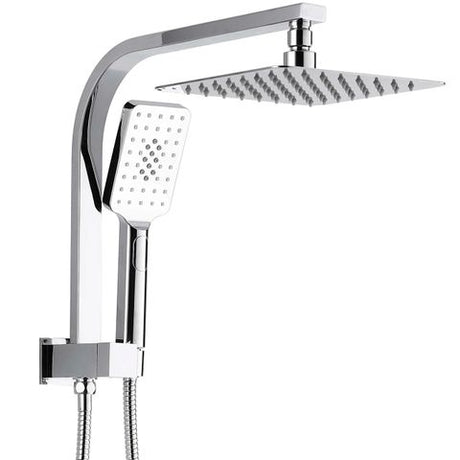 Taran 200mm Chrome Twin Shower Half Rail Top Inlet Square — detail 2