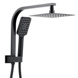 Taran 250mm Matte Black Twin Shower Half Rail Top Inlet Square — detail 2