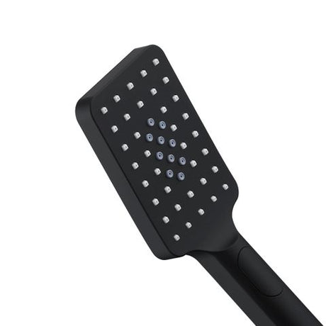 Taran 250mm Matte Black Twin Shower Half Rail Top Inlet Square — detail 5