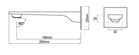 Zevio Matte Black Bath Spout — detail 2