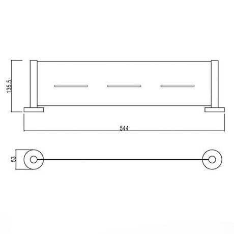 Rondo Brushed Nickel Shower Shelf — detail 2