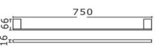 Mono 750mm Single Towel Rail — detail 2