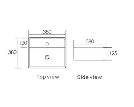 OSKAR Wall Hung Square 380x380x120 Basin — detail 3