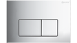 R&T Dual Flush Plate Curve Square Chrome