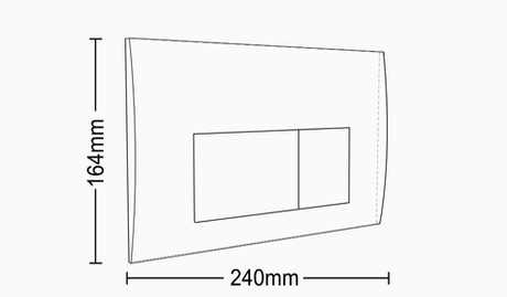 R&T Dual Flush Plate Curve Square Chrome — detail 2