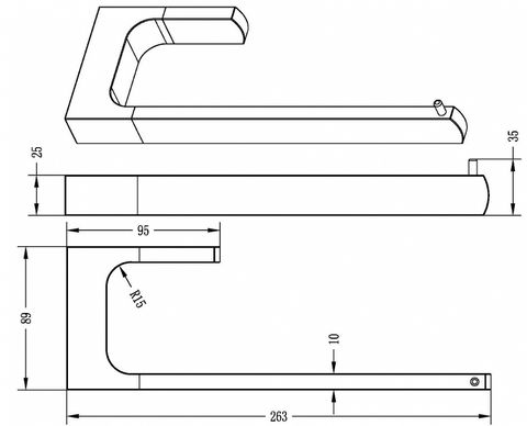 Taran Black Towel Bar — detail 2