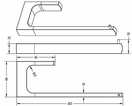 Taran Black Towel Bar — detail 2