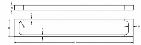 Taran 600mm Chrome Single Towel Rail — detail 2