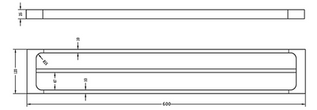 Taran 600mm Chrome Double Towel Rail — detail 2