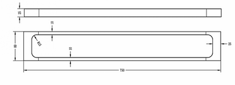 Taran 750mm Chrome Single Towel Rail — detail 2