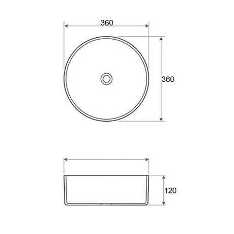 Radius Round 360x360x115 Carrara Basin — detail 3