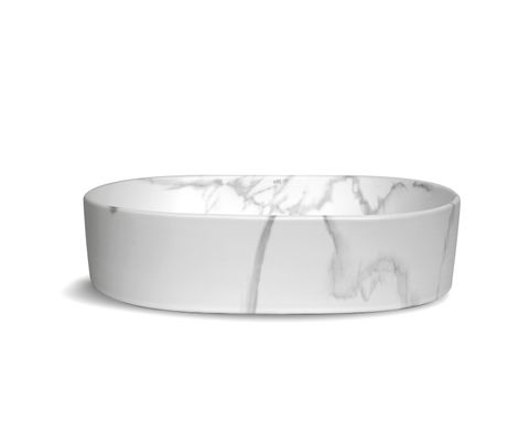 Quay Oval 500x330x120 Matte Carrara Basin — detail 2