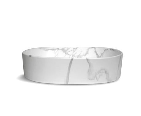 Quay Oval 500x330x120 Matte Carrara Basin — detail 2