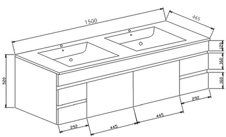Pavia Cabinet 1500 WH DB — detail 2