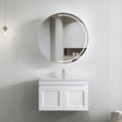 Hampton Mark II 750mm Satin White Wall Hung Vanity with Ceramic Top