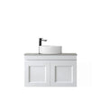 Hampton Mark II 750mm Satin White Wall Hung Vanity with Amani Grey Top 10TH