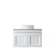 Hampton Mark II 750mm Satin White Wall Hung Vanity with Amani Grey Top NTH