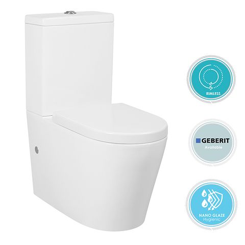 Alzano Rimless Toilet Suite Thick Seat / R&T Cistern