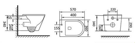 Alzano WH Rimless Pan Thick Seat/ R&T Inwall Cistern (Button Order Separately) — detail 2