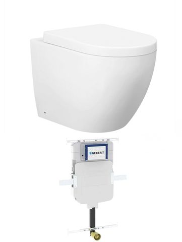 Voghera Toilet Package - WF Pan, Thick seat, Geberit Sigma8 Cistern (Button Sold Separately)