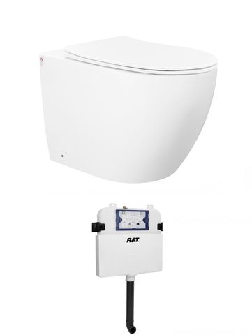 Voghera Toilet Package - WF Pan, R&T Alpha Cistern, Slim Seat (Button Sold Separately)