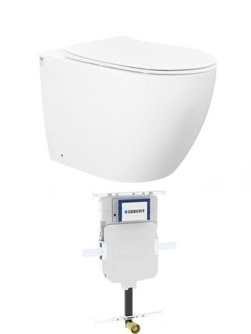 Voghera Toilet Package - WF Pan, Slim seat, Geberit Sigma8 Cistern (Button Sold Separately)