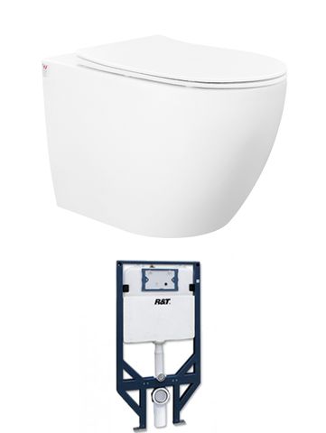Voghera Wall Hung Pan slim seat with R&T Cistern only (Button Order Separately)