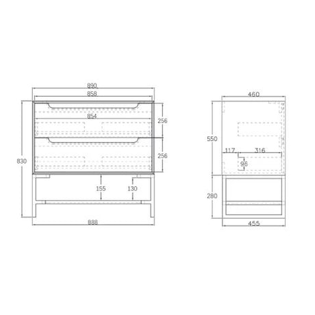 Leg Byron 900X450 Black Oak — detail 3