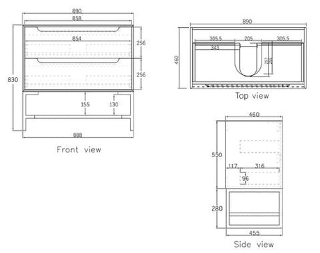 Leg Byron 900X450 Natural Oak — detail 4