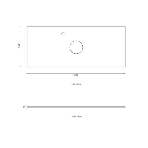 Marlo 1200mm Matte Black Wall Hung Vanity with Empire Black Top 10TH — detail 2