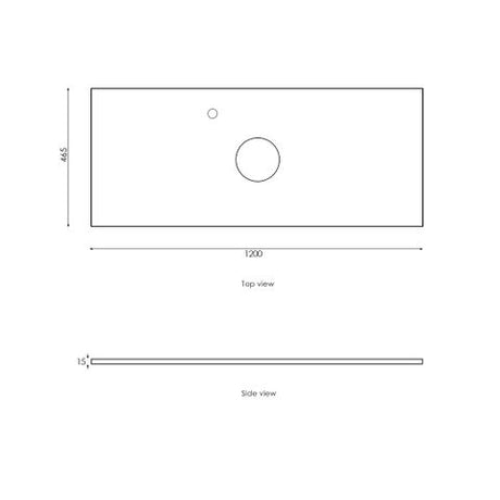 Marlo 1200mm Matte Black Wall Hung Vanity with Empire Black Top 10TH — detail 2