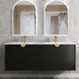 Marlo 1500mm Matte Black Wall Hung Vanity with Ceramic Top