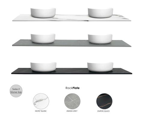Marlo 1500mm Matte Black Wall Hung Vanity with Mont Blanc Top 12TH — detail 2