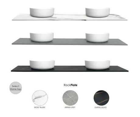 Marlo 1500mm Matte Black Wall Hung Vanity with Mont Blanc Top 12TH — detail 2
