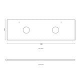 Marlo 1500mm Matte Black Wall Hung Vanity with Empire Black Top 10 & 2TH — detail 3