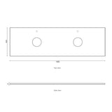 Marlo 1500mm Matte Black Wall Hung Vanity with Empire Black Top 12TH — detail 3