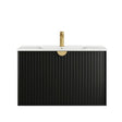 Marlo 900mm Matte Black Wall Hung Vanity with Ceramic Top