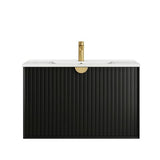 Marlo 900mm Matte Black Wall Hung Vanity with Ceramic Top
