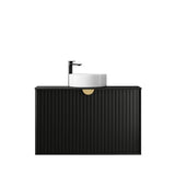 Marlo 900mm Matte Black Wall Hung Vanity with Empire Black Top 10TH