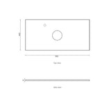 Marlo 900mm Matte Black Wall Hung Vanity with Empire Black Top 10TH — detail 3