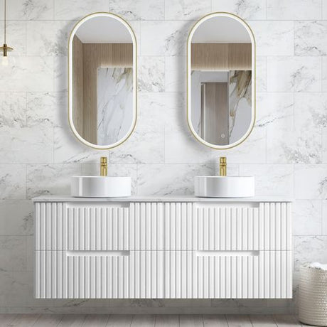 Noosa 1500mm Satin White Wall Hung Vanity with Mont Blanc Top 12TH — detail 4