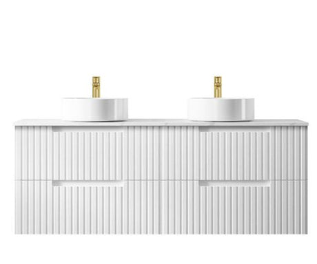 Noosa 1500mm Satin White Wall Hung Vanity with Mont Blanc Top 12TH — detail 5