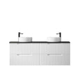 Noosa 1500mm Satin White Wall Hung Vanity with Empire Black Top 10 & 2TH