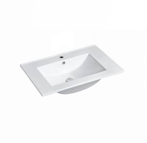 Noosa 600mm Satin White Wall Hung Vanity with Ceramic Top — detail 3