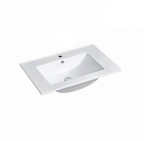Noosa 600mm Satin White Wall Hung Vanity with Ceramic Top — detail 3