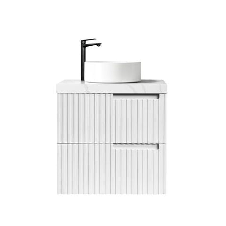Noosa 600mm Satin White Wall Hung Vanity with Mont Blanc 60mm Top 10TH — detail 2