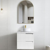 Noosa 600mm Satin White Wall Hung Vanity with Mont Blanc 60mm Top 12TH