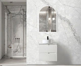 Noosa 600mm Satin White Wall Hung Vanity with Mont Blanc Top 12TH — detail 6